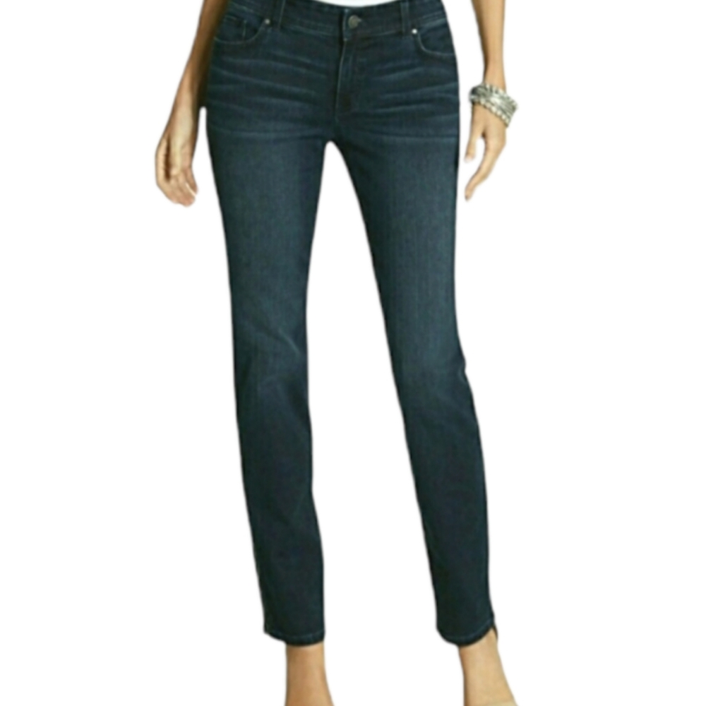 Chico's Platinum Ultimate Fit Zipper Ankle Jeans Women's Size 8